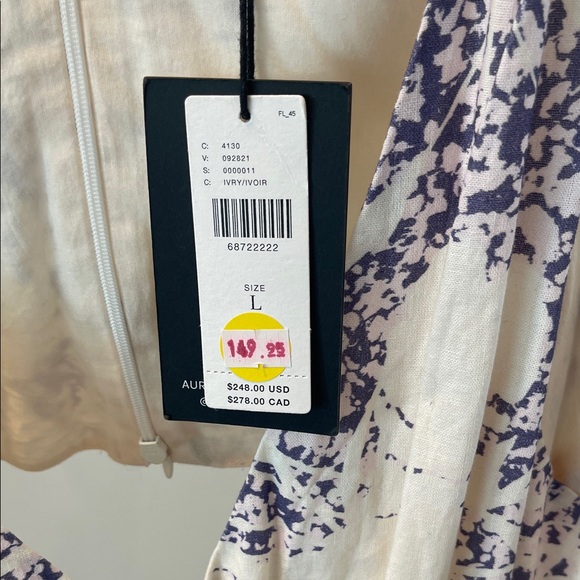 Anthropologie Cream and Purple Floral Maxi Dress - Picture 3 of 4